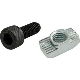 80/20® M6 x 16mm Black SHCS with Standard Drop-In T-Nut Bright Zinc 75-3595