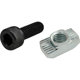 80/20® M6 x 18mm Black SHCS with Standard Drop-In T-Nut Bright Zinc 75-3596