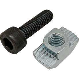 80/20® M6 x 20mm Black SHCS with Standard Drop-In T-Nut Bright Zinc 75-3597