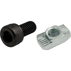 80/20® M6 x 12mm Black SHCS with Standard Drop-In T-Nut Bright Zinc 75-3598