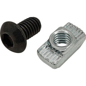 80/20® M6 x 10mm Black BHSCS with Standard Drop-In T-Nut Bright Zinc 75-3599