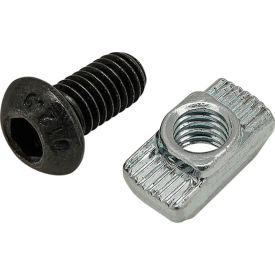 80/20® M6 x 12mm Black BHSCS with Standard Drop-In T-Nut Bright Zinc 75-3600