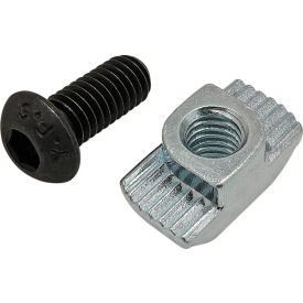 80/20® M6 x 14mm Black BHSCS with 45 Series M6 Standard Drop-In T-Nut Bright Zinc 75-3602