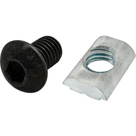 80/20® M8 x 12mm Black BHSCS with Self-Aligning Roll-In T-Nut Bright Zinc 75-3615