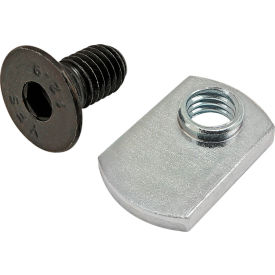 80/20® M8 x 16mm Black FHSCS with Slide-In Economy T-Nut - Offset Thread Bright Zinc 75-3618