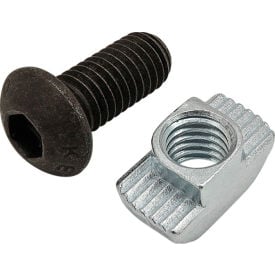 80/20® M8 x 18mm Black BHSCS with Standard Drop-In T-Nut Bright Zinc 75-3619