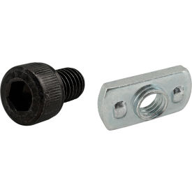 80/20® M8 x 12mm Black SHCS with Slide-In Economy T-Nut - Centered Thread Bright Zinc 75-3620