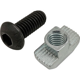 80/20® M6 x 14mm Black BHSCS with Standard Drop-In T-Nut Bright Zinc 75-3622