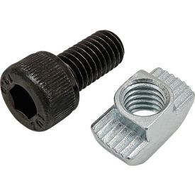 80/20® M8 x 16mm Black SHCS with Standard Drop-In T-Nut Bright Zinc 75-3623