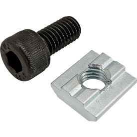 80/20® M8 x 16mm Black SHCS with Self-Aligning Slide-In T-Nut Bright Zinc 75-3625