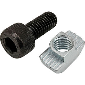 80/20® M8 x 18mm Black SHCS with Standard Drop-In T-Nut Bright Zinc 75-3626