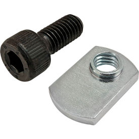 80/20® M8 x 18MM Black SHCS with Slide-In Economy T-Nut - Offset Thread Bright Zinc 75-3634