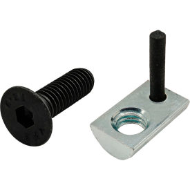 80/20® M6 x 20MM Black FHSCS with 25 S M6 x 1 Drop T-Nut with Flex Handle Bright Zinc 75-3644