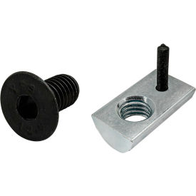 80/20® M8 x 16MM Black FHSCS and Roll-In T-Nut with Flex Handle Bright Zinc 75-3653