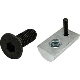 80/20® M6 x 16MM Black FHSCS with 40S M6 X 1.0 Drop with T-Nut with Flex Handle Bright Zinc 75-3655