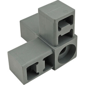 80/20® Quick Frame Series 3 Way Corner Connector with Caster or Spacer Receptacle Gray 9153