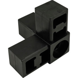80/20® Quick Frame Series 3 Way Corner Connector with Caster or Spacer Receptacle Black 9253