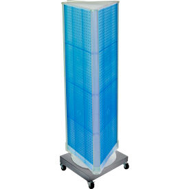Global Approved 700452-BLU Three-Sided Pegboard Floor Display W/ Revolving Base 16