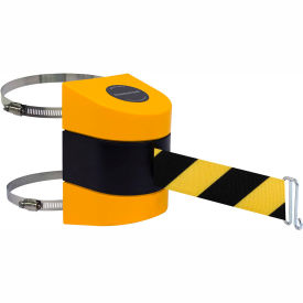 Tensabarrier®Warehouse Retractable Belt Barrier15' Black/Yellow Belt Yellow Case 897-15-C-35-NO-D4X-A