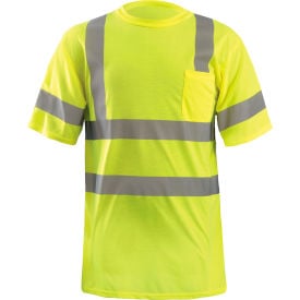 OccuNomix Wicking T-Shirt W/ Sleeve Stripes Class 3 ANSI Hi-Vis Yellow 5XL LUX-SSETP3-Y5X LUX-SSETP3-Y5X