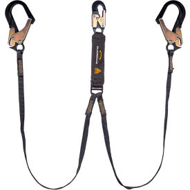 Guardian Arc Flash Shock Absorbing Lanyard Fixed Dual Leg Aluminum Rebar Hook 6'L 3400021