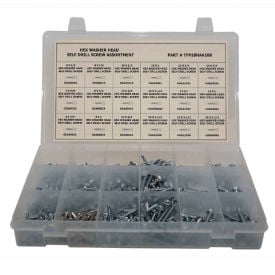 465 Piece Self Drilling Screw Assortment - #6 to #14 - Hex Washer Head - Steel - Zinc TFP18HAA465