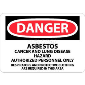 NMC D95RB OSHA Sign Danger Asbestos Cancer & Lung Disease Hazard 10
