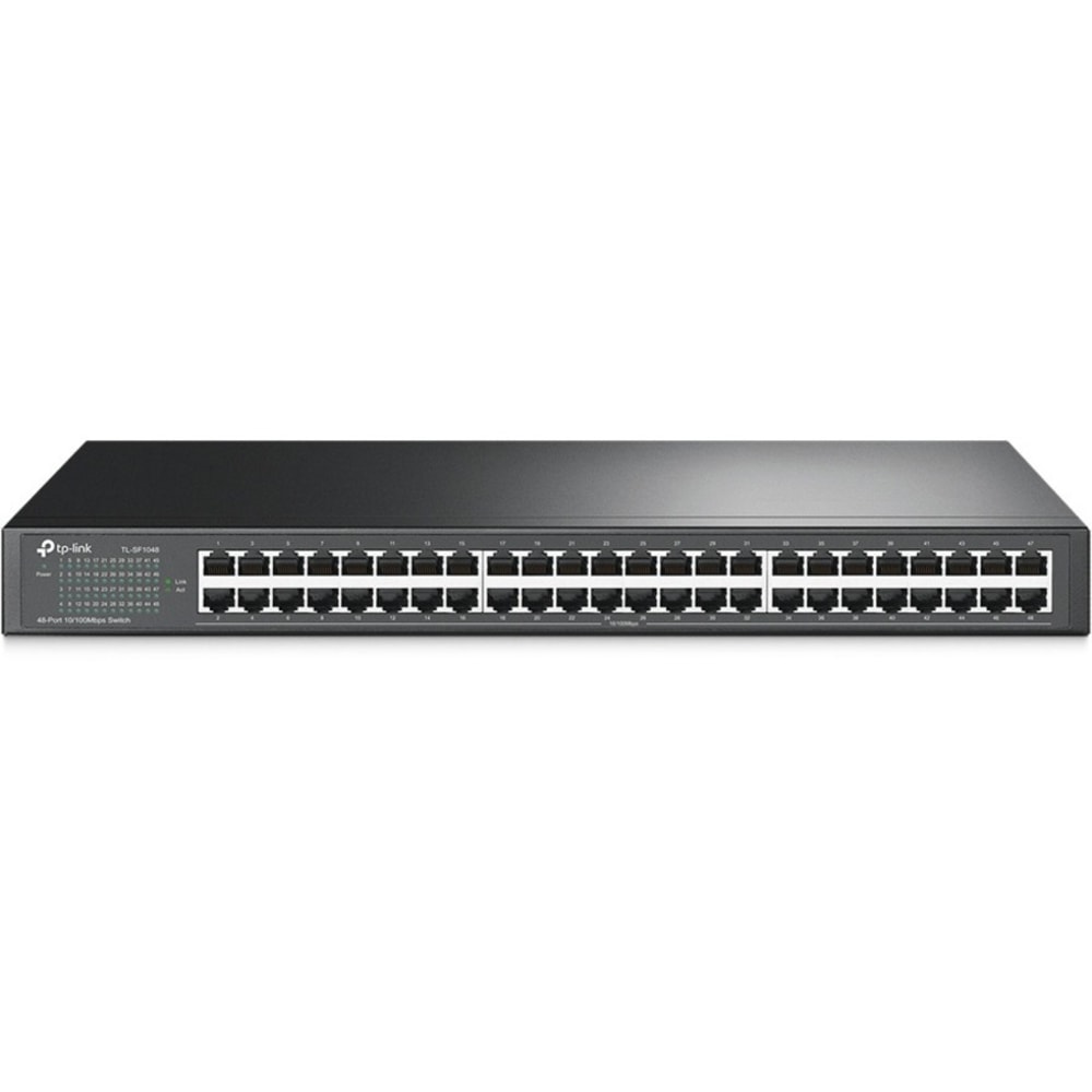TP-LINK TL-SF1048 - 48 Port 10/100Mbps Fast Ethernet Switch - Limited Lifetime Warranty - Plug and Play - Rackmount - Sturdy Metal w/ Shielded Ports - Fanless -Unmanaged MPN:TL-SF1048