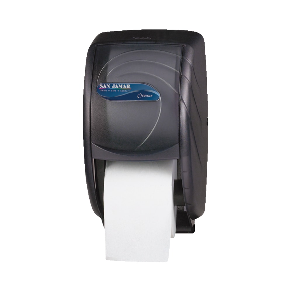 San Jamar Duett Toilet Tissue Dispenser, 12 3/4inH x 7 1/2inW x 7inD, Black Pearl MPN:R3590TBK
