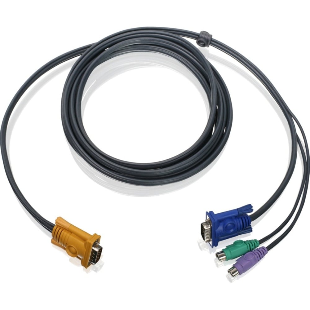 IOGEAR PS/2 KVM Cable - HD-15 Male - mini-DIN Male, HD-15 Male - 6ft MPN:G2L5202P