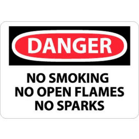 NMC D458PB OSHA Sign Danger No Smoking No Open Flames No Sparks 10