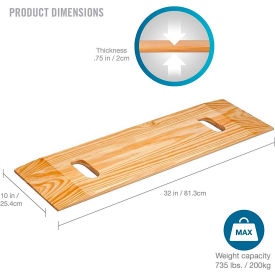 DMI® Lightweight 2 Cut-Out Bariatric Wood Transfer Board 518-1800-0000