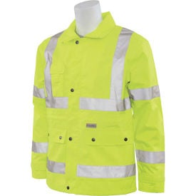 ERB® S371 ANSI Class 3 Raincoat 3XL Hi-Viz Lime WEL61484HL3X