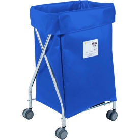 R&B Wire Wide Collapsible Hamper Steel Blue Vinyl Bag 655B