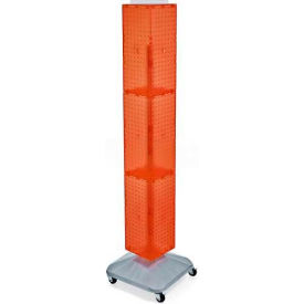 Global Approved 703390-ORG 4-Sided Interlocking Pegboard Display W/ Wheels 8