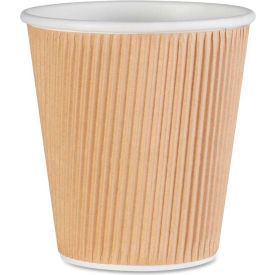 Genuine Joe Rippled Hot Cups 10 oz. 500/CT Brown - GJO11256CT GJO11256CT