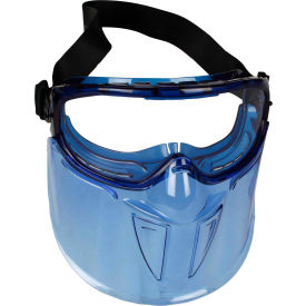 Jackson Safety 21000 Blue Goggle with Flip Up Chin Guard Clear Anti-Fog 21000