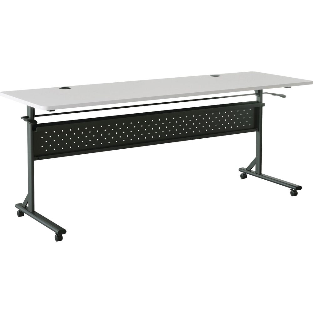 Lorell Shift 2.0 Flip & Nesting Mobile Table, 29-1/2inH x 72inW x 24inD, Gray/Black MPN:60767