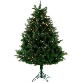 Fraser Hill Farm Artificial Christmas Tree - 5 Ft. Northern Cedar Teardrop - Clear LED Lights FFNC050-5GREZ