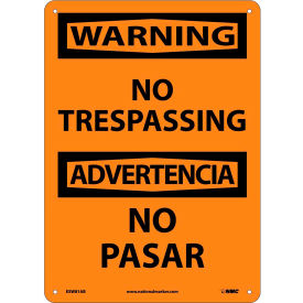 Bilingual Aluminum Sign - Warning No Trespassing ESW81AB