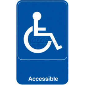 Vollrath® Accessible Sign 5644 Blue With White Print 6