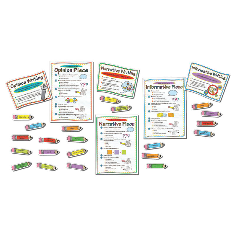 Carson-Dellosa Bulletin Board Set, Writing Modes, Pack Of 27 Pieces MPN:110249