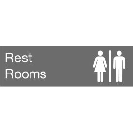 Engraved Sign - Rest Rooms - Gray EN19GY