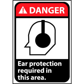 Danger Sign 14x10 Rigid Plastic - Ear Protection Required DGA4RB