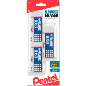 Pentel® Hi-Polymer Eraser Rectangular Medium White Latex-Free Hi-Polymer 3/Pack ZEH10BP3-K6