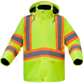 GSS FR Waterproof Flame Resistant Winter Quilted Jacket Class 3 Green 2XL FR6009-2XL