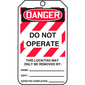 Accuform MLT406PTP Lockout Tag Danger Do Not Operate RP-Plastic 25/Pack MLT406PTP