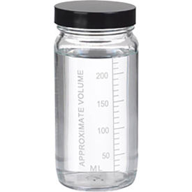 Wheaton® 8 oz Graduated Glass Volumetric Bottles Rubber Lined Phenolic Caps Case of 24 W216981