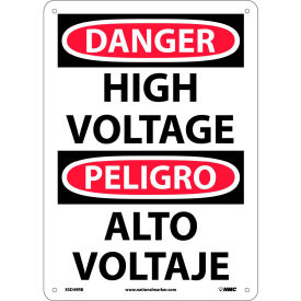 NMC™ Bilingual Plastic Sign Danger High Voltage 10