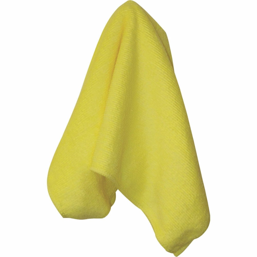 Genuine Joe General-purpose Microfiber Cloth - For General Purpose - Cloth - 16in Length x 16in Width - Durable - Yellow - 12 / Bag MPN:85106